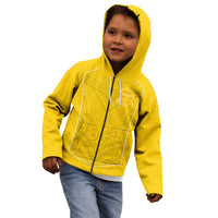 Custom Niue Rugby Kid Hoodie Hiapo Tribal Motifs Sporty Style - Polynesian Pride