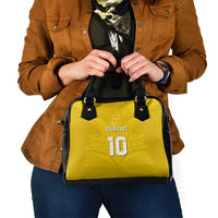 Custom Niue Rugby Shoulder Handbag Hiapo Tribal Motifs Sporty Style - Polynesian Pride