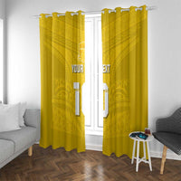 Custom Niue Rugby Window Curtain Hiapo Tribal Motifs Sporty Style - Polynesian Pride