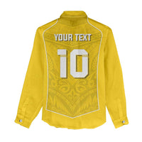 Custom Niue Rugby Women Casual Shirt Hiapo Tribal Motifs Sporty Style - Polynesian Pride