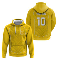 Custom Niue Rugby Zip Hoodie Hiapo Tribal Motifs Sporty Style - Polynesian Pride