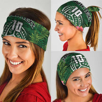 Custom Hawaii Volleyball Neck Gaiter Kakau Abstract and Tropical Plants Green Color - Polynesian Pride