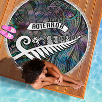 New Zealand Beach Blanket Aotearoa Symbols With Silver Fern LT03 - Polynesian Pride