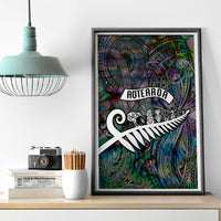 New Zealand Canvas Wall Art Aotearoa Symbols With Silver Fern LT03 - Polynesian Pride