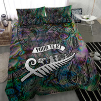 Personalized New Zealand Bedding Set Aotearoa Symbols With Silver Fern LT03 - Polynesian Pride