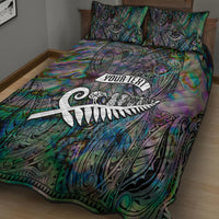 Personalized New Zealand Quilt Bed Set Aotearoa Symbols With Silver Fern LT03 - Polynesian Pride