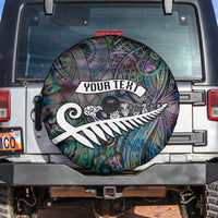 Personalized New Zealand Spare Tire Cover Aotearoa Symbols With Silver Fern LT03 - Polynesian Pride