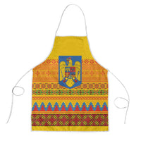 Romania Merry Christmas Apron Romania Emblem Traditional Folk Art - Polynesian Pride