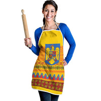 Romania Merry Christmas Apron Romania Emblem Traditional Folk Art - Polynesian Pride