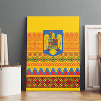 Romania Merry Christmas Canvas Wall Art Romania Emblem Traditional Folk Art - Polynesian Pride
