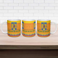Romania Merry Christmas Ceramic Mug Romania Emblem Traditional Folk Art - Polynesian Pride