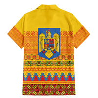 Romania Merry Christmas Family Matching Mermaid Dress and Hawaiian Shirt Romania Emblem Traditional Folk Art - Polynesian Pride