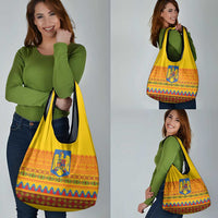 Romania Merry Christmas Grocery Bag Romania Emblem Traditional Folk Art - Polynesian Pride