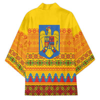 Romania Merry Christmas Kimono Romania Emblem Traditional Folk Art - Polynesian Pride