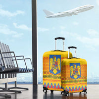 Romania Merry Christmas Luggage Cover Romania Emblem Traditional Folk Art - Polynesian Pride