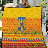 Romania Merry Christmas Quilt Romania Emblem Traditional Folk Art - Polynesian Pride