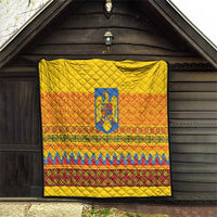Romania Merry Christmas Quilt Romania Emblem Traditional Folk Art - Polynesian Pride