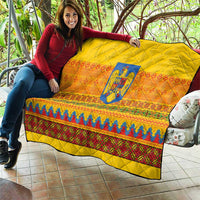 Romania Merry Christmas Quilt Romania Emblem Traditional Folk Art - Polynesian Pride