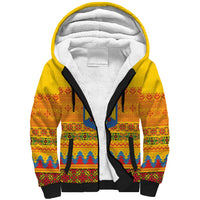 Romania Merry Christmas Sherpa Hoodie Romania Emblem Traditional Folk Art - Polynesian Pride