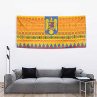 Romania Merry Christmas Tapestry Romania Emblem Traditional Folk Art - Polynesian Pride
