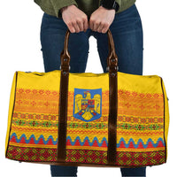 Romania Merry Christmas Travel Bag Romania Emblem Traditional Folk Art - Polynesian Pride