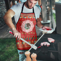 Mexico Merry Christmas Apron Mexican Cultural Emblem Xmas Style - Polynesian Pride