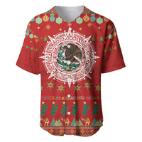 Mexico Merry Christmas Baseball Jersey Mexican Cultural Emblem Xmas Style - Polynesian Pride