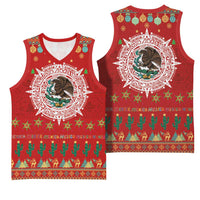 Mexico Merry Christmas Basketball Jersey Mexican Cultural Emblem Xmas Style - Polynesian Pride