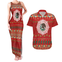 Mexico Merry Christmas Couples Matching Tank Maxi Dress and Hawaiian Shirt Mexican Cultural Emblem Xmas Style - Polynesian Pride