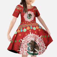 Mexico Merry Christmas Family Matching Off Shoulder Maxi Dress and Hawaiian Shirt Mexican Cultural Emblem Xmas Style - Polynesian Pride
