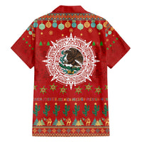 Mexico Merry Christmas Family Matching Off Shoulder Maxi Dress and Hawaiian Shirt Mexican Cultural Emblem Xmas Style - Polynesian Pride