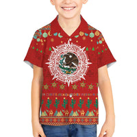 Mexico Merry Christmas Family Matching Puletasi and Hawaiian Shirt Mexican Cultural Emblem Xmas Style - Polynesian Pride