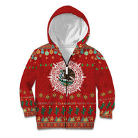 Mexico Merry Christmas Kid Hoodie Mexican Cultural Emblem Xmas Style - Polynesian Pride