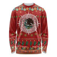 Mexico Merry Christmas Long Sleeve Shirt Mexican Cultural Emblem Xmas Style - Polynesian Pride