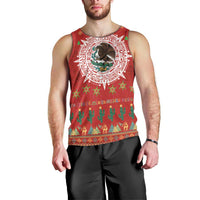 Mexico Merry Christmas Men Tank Top Mexican Cultural Emblem Xmas Style - Polynesian Pride