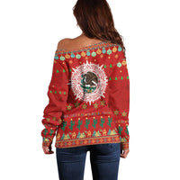 Mexico Merry Christmas Off Shoulder Sweater Mexican Cultural Emblem Xmas Style - Polynesian Pride