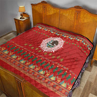 Mexico Merry Christmas Quilt Mexican Cultural Emblem Xmas Style - Polynesian Pride