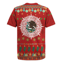 Mexico Merry Christmas Rugby Jersey Mexican Cultural Emblem Xmas Style - Polynesian Pride