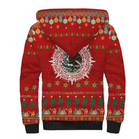 Mexico Merry Christmas Sherpa Hoodie Mexican Cultural Emblem Xmas Style - Polynesian Pride
