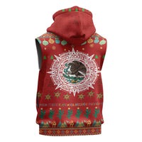 Mexico Merry Christmas Sleeveless Hoodie Mexican Cultural Emblem Xmas Style - Polynesian Pride