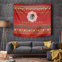 Mexico Merry Christmas Tapestry Mexican Cultural Emblem Xmas Style - Polynesian Pride