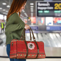 Mexico Merry Christmas Travel Bag Mexican Cultural Emblem Xmas Style - Polynesian Pride