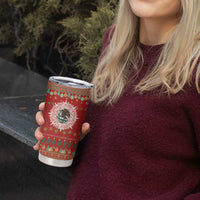 Mexico Merry Christmas Tumbler Cup Mexican Cultural Emblem Xmas Style - Polynesian Pride