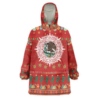 Mexico Merry Christmas Wearable Blanket Hoodie Mexican Cultural Emblem Xmas Style - Polynesian Pride