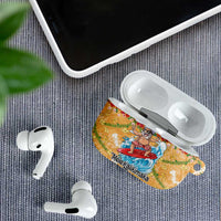 Hawaii Mele Kalikimaka AirPods Case Funny Santa Claus Surfing on Tropical Plants LT03 - Polynesian Pride