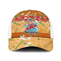 Hawaii Mele Kalikimaka Baseball Net Cap Funny Santa Claus Surfing on Tropical Plants - Polynesian Pride