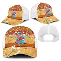 Hawaii Mele Kalikimaka Baseball Net Cap Funny Santa Claus Surfing on Tropical Plants - Polynesian Pride