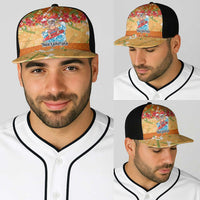 Hawaii Mele Kalikimaka Baseball Net Cap Funny Santa Claus Surfing on Tropical Plants - Polynesian Pride