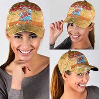 Hawaii Mele Kalikimaka Classic Cap Funny Santa Claus Surfing on Tropical Plants - Polynesian Pride