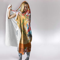 Hawaii Mele Kalikimaka Hooded Blanket Funny Santa Claus Surfing on Tropical Plants - Polynesian Pride